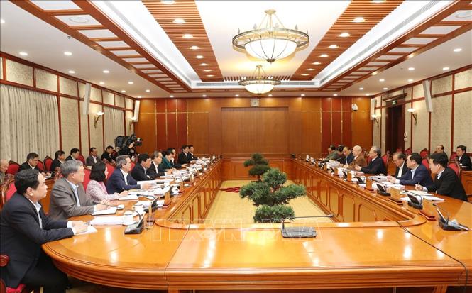 Trong ảnh: Tổng Bí thư, Chủ tịch nước Nguyễn Phú Trọng phát biểu kết luận cuộc họp. Ảnh: Trí Dũng – TTXVN