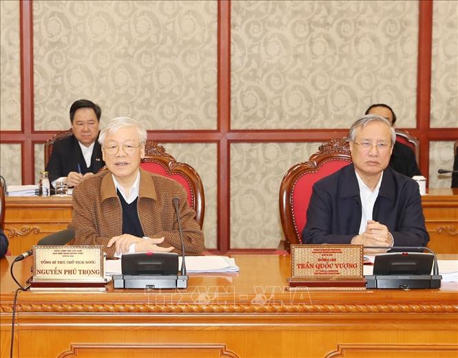 Photo: Party General Secretary and President Nguyen Phu Trong chairs the meeting. VNA Photo: Trí Dũng