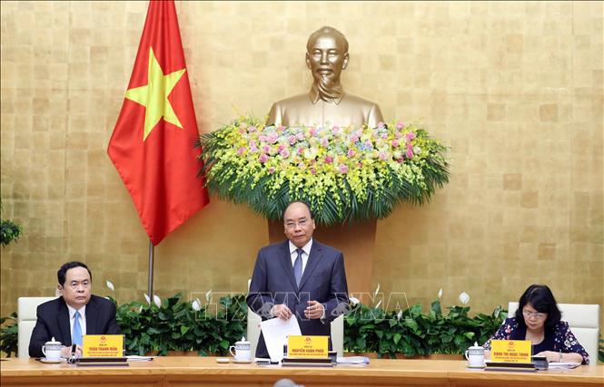 Trong ảnh: Thủ tướng Nguyễn Xuân Phúc, Chủ tịch Hội đồng Thi đua- Khen thưởng Trung ương phát biểu khai mạc. Ảnh: Thống Nhất – TTXVN