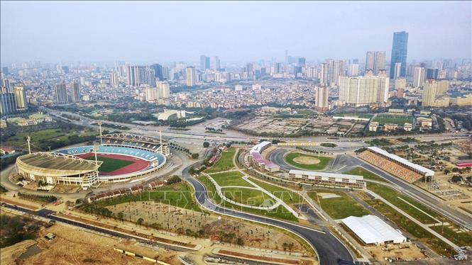 Photo: A view of the Hanoi F1 circuit which is ready for the Grand Prix this April. VNA Photo: Thành Đạt