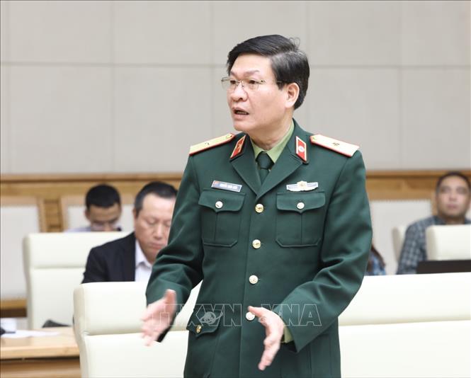 Trong ảnh: Thiếu tướng Nguyễn Xuân Kiên, Cục trưởng Cục Quân y, Tổng cục Hậu cần (Bộ Quốc phòng) phát biểu tại cuộc họp. Ảnh: Văn Điệp - TTXVN