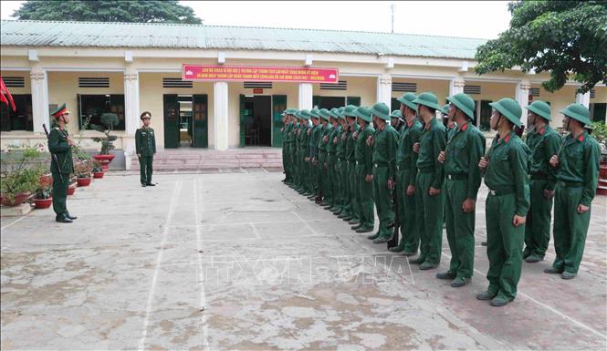 Trong ảnh: Buổi huấn luyện đội ngũ của Đại đội BB2, Tiểu đoàn 1, Trung đoàn 1, Sư đoàn 324. Ảnh: Nguyễn Oanh-TTXVN