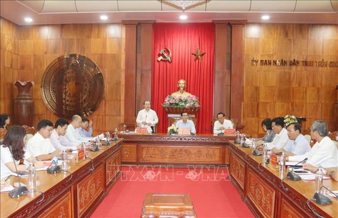 Trong ảnh: Quang cảnh buổi làm việc. Ảnh: Nam Thái - TTXVN