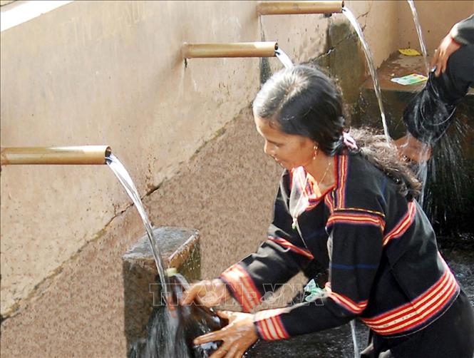 Trong ảnh: Công trình nước sạch tự chảy của chương trình 135 ở huyện Kon Chro. Ảnh: Sỹ Huynh - TTXVN