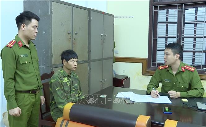 Trong ảnh: Bị can Lò Văn Hà tại cơ quan công an. Ảnh: Đinh Tuấn - TTXVN