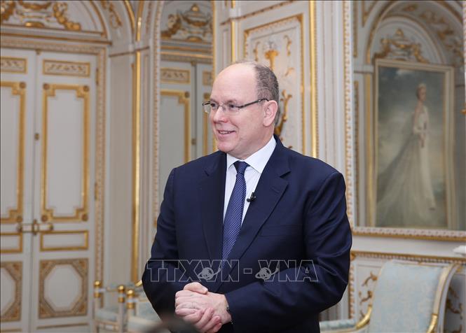Trong ảnh (tư liệu): Hoàng tử Monaco Albert II trong cuộc trả lời phỏng vấn ngày 15/3/2019. Ảnh: THX/TTXVN 