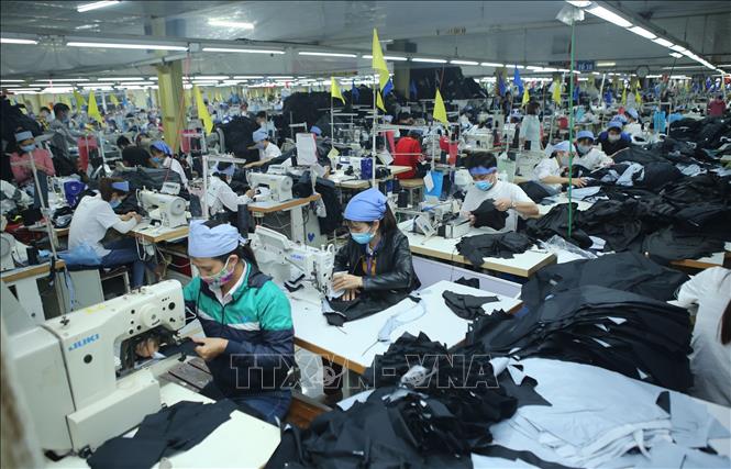 Trong ảnh: Sản xuất hàng may mặc xuất khẩu tại Công ty Cổ phần Tiên Hưng (Hưng Yên). Ảnh: Danh Lam – TTXVN