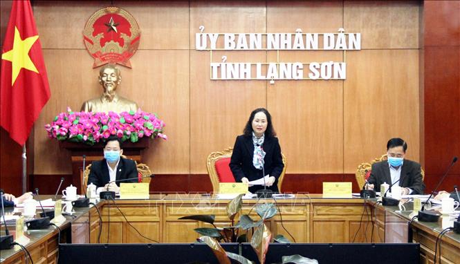 Trong ảnh: Bí thư Tỉnh ủy Lạng Sơn, Lâm Thị Phương Thanh phát biểu chỉ đạo Hội nghị. Ảnh: Thái Thuần - TTXVN