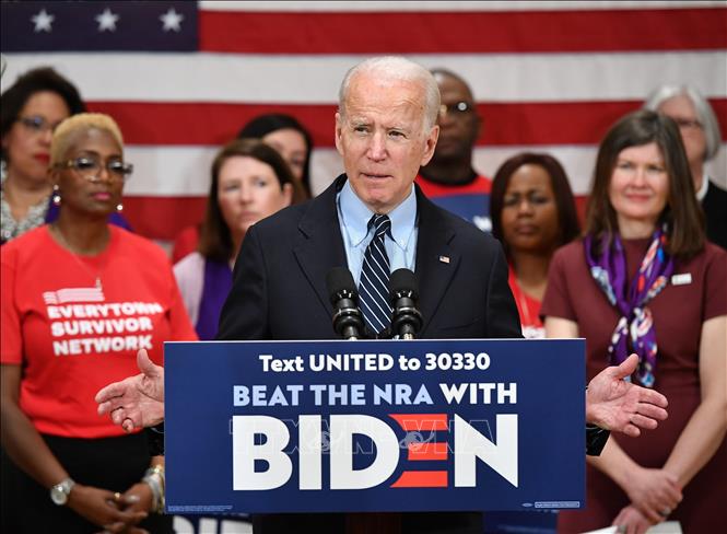 Trong ảnh: Cựu Phó Tổng thống Mỹ Joe Biden phát biểu trong cuộc vận động tranh cử ở Columbus, bang Ohio ngày 10/3/2020. Ảnh: AFP/TTXVN