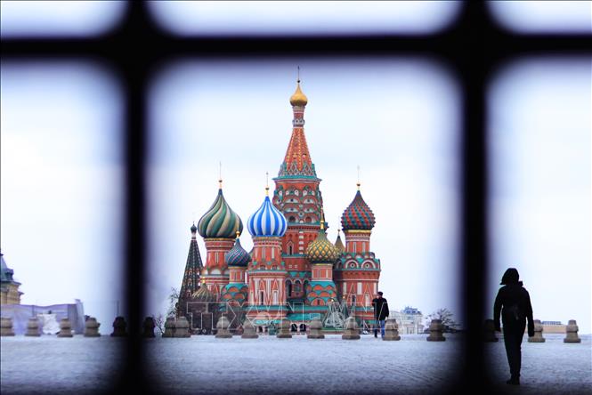 Trong ảnh: Quảng trường Đỏ ở trung tâm Moskva tạm thời đóng cửa với du khách trong và ngoài nước Nga. Ảnh: Trần Hiếu – Pv TTXVN tại LB Nga