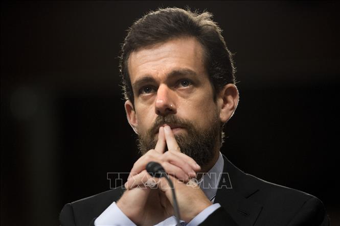 Trong ảnh: (tư liệu) Đồng sáng lập và là giám đốc điều hành mạng xã hội Twitter, ông Jack Dorsey phát biểu tại cuộc họp ở Washington, DC , Mỹ ngày 5/9/2018. Ảnh: AFP/TTXVN