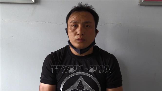 Trong ảnh: Đối tượng Nguyễn Văn Hà tại cơ quan công an. Ảnh: Nguyễn Văn Việt - TTXVN

