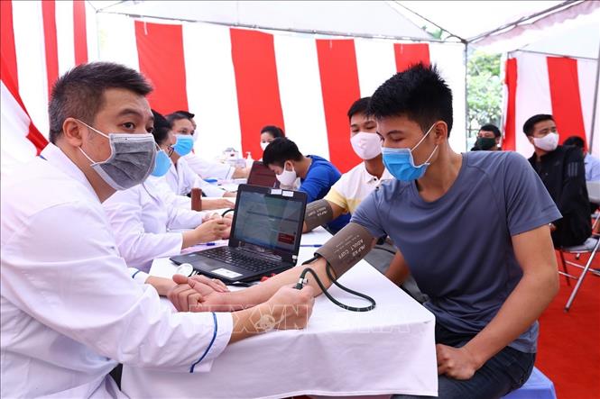 Trong ảnh: Khu vực khám, xét nghiệm trước khi hiến máu tình nguyện tại Viện Huyết học – Truyền máu Trung ương. Ảnh: Minh Quyết – TTXVN