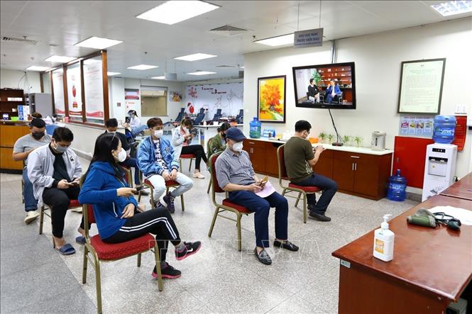 Trong ảnh: Khu vực chờ hiến tiểu cầu tại Viện Huyết học – Truyền máu Trung ương. Ảnh: Minh Quyết – TTXVN