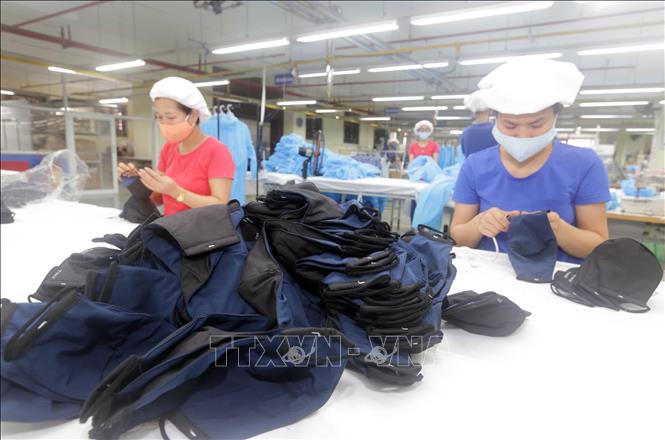 Photo: Making nano cloth masks for exports at TNG Investment and Trading Joint Stock Company. VNA Photo: Trần Việt  