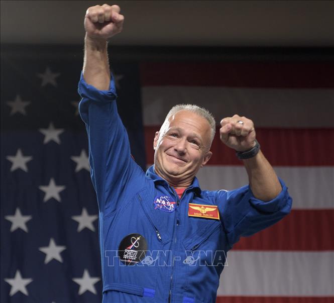 Trong ảnh (tư liệu): Nhà du hành vũ trụ của NASA Doug Hurley sẽ tham gia chuyến bay thử nghiệm cùng với tàu Demo-2 của Tập đoàn SpaceX, trong cuộc họp báo tại Trung tâm vũ trụ Kennedy, bang Florida (Mỹ) ngày 3/8/2018. Ảnh: AFP/TTXVN