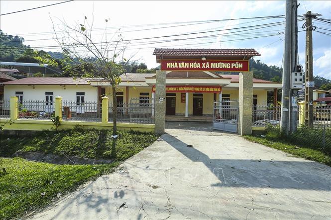 Trong ảnh: Nhà văn hóa xã được xây dựng khang trang. Ảnh: Phan Tuấn Anh - TTXVN