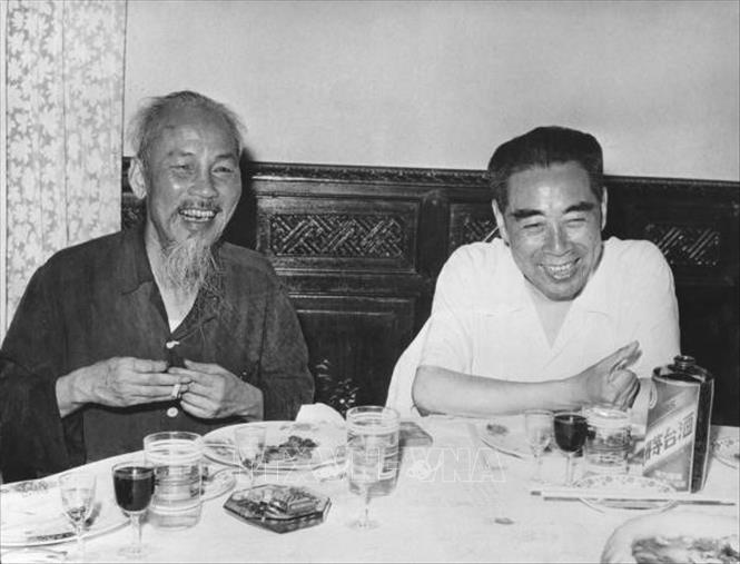 Trong ảnh: Chủ tịch Hồ Chí Minh tiếp Thủ tướng Trung Quốc Chu Ân Lai thăm Việt Nam, năm 1960. Ảnh: Tư liệu/TTXVN phát