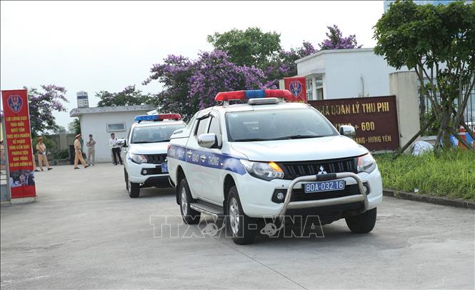 Trong ảnh: Lực lượng Cảnh sát giao thông của Cục Cảnh sát giao thông, Bộ Công an ra quân. Ảnh: Doãn Tấn - TTXVN