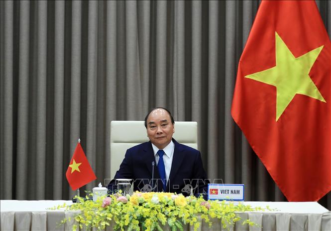 Photo: Prime Minister Nguyen Xuan Phuc speaks at the confernce. VNA Photo: Thống Nhất