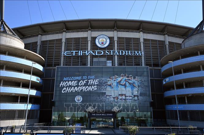 Trong ảnh: Sân vận động Etihad, sân nhà của CLB Manchester City tại Manchester, miền Bắc Anh phải đóng cửa do ảnh hưởng của dịch COVID-19, ngày 1/4/2020. Ảnh: AFP/TTXVN