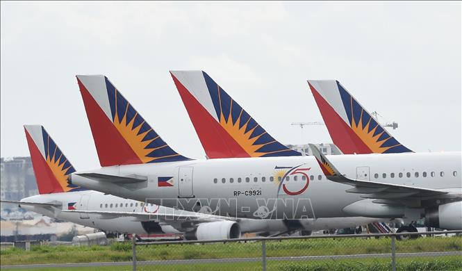 Trong ảnh (tư liệu): Máy bay của Hãng hàng không quốc gia Philippines (PAL) tại sân bay quốc tế Manila, Philippines. Ảnh: AFP/ TTXVN