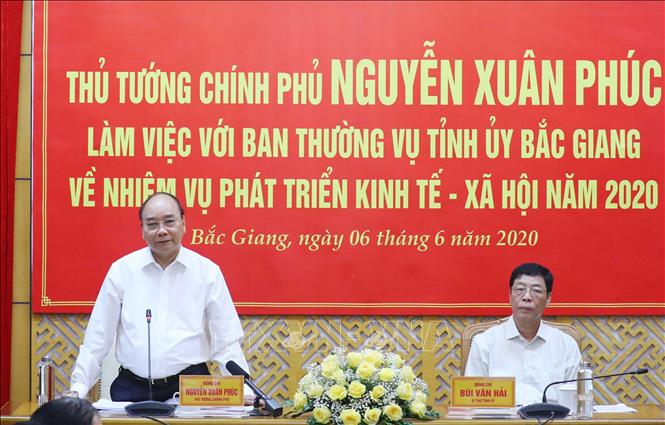 Trong ảnh: Thủ tướng Nguyễn Xuân Phúc phát biểu. Ảnh: Thống Nhất - TTXVN 