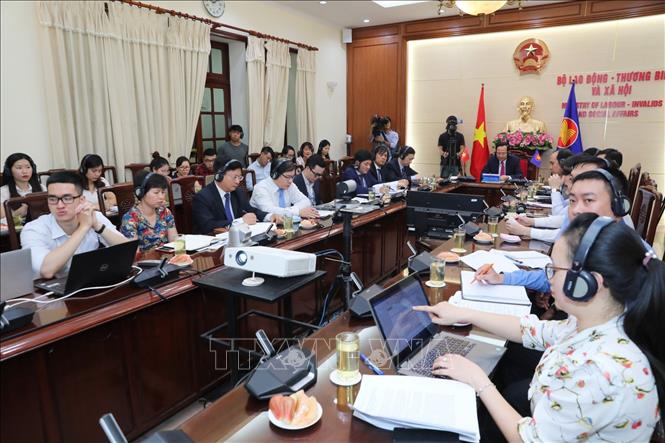 Trong ảnh: Quang cảnh buổi hội nghị trực tuyến. Ảnh: Thành Đạt - TTXVN