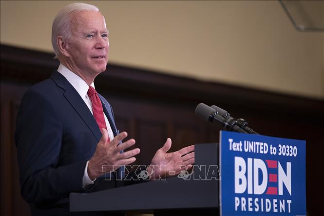 Trong ảnh: Ứng viên tranh cử Tổng thống của đảng Dân chủ Joe Biden phát biểu tại một sự kiện ở Philadelphia, bang Pennsylvania ngày 2/6/2020. Ảnh: AFP/TTXVN