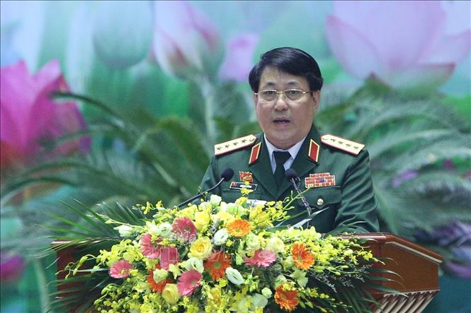 Trong ảnh: Đại tướng Lương Cường, Chủ nhiệm Tổng cục Chính trị Quân đội nhân dân Việt Nam báo cáo công tác thi đua. Ảnh: Dương Giang - TTXVN