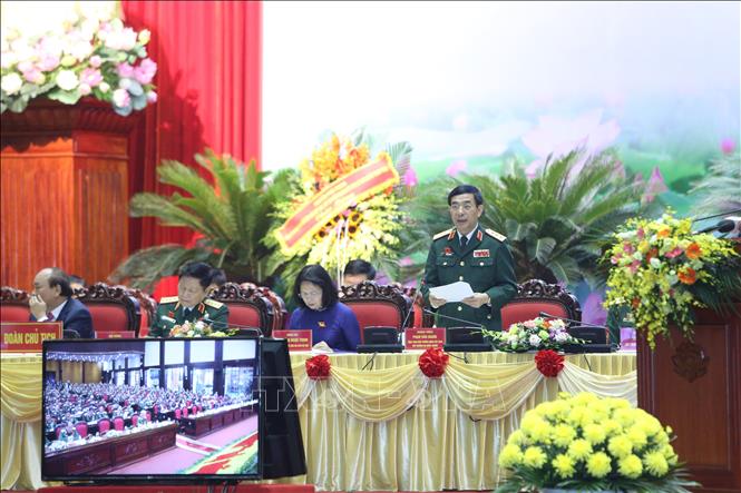 Trong ảnh: Thượng tướng Phan Văn Giang, Tổng Tham Mưu trưởng, Thứ trưởng Bộ quốc phòng phát biểu. Ảnh: Dương Giang - TTXVN