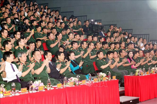 Trong ảnh: Chủ tịch Quốc hội Nguyễn Thị Kim Ngân và các đại biểu dự Chương trình. Ảnh: Trọng Đức - TTXVN