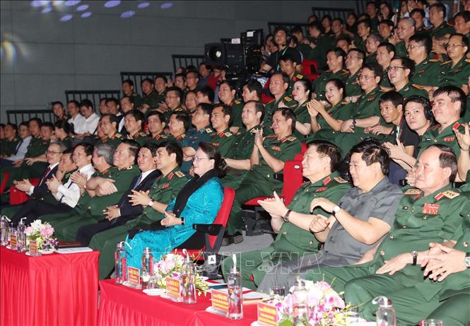 Trong ảnh: Chủ tịch Quốc hội Nguyễn Thị Kim Ngân và các đại biểu dự chương trình. Ảnh: Trọng Đức - TTXVN