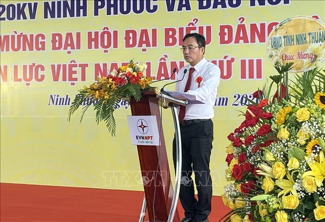 Trong ảnh: Ông Dương Quang Thành, Bí thư Đảng ủy, Chủ tịch Hội đồng thành viên EVN phát biểu tại buổi lễ. Ảnh: Công Thử - TTXVN
