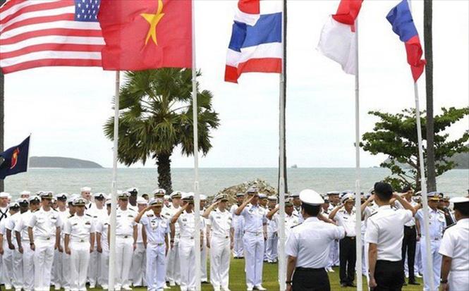 Trong ảnh: Hải quân Việt Nam tham gia diễn tập hàng hải ASEAN và Hoa Kỳ (AUMX) từ ngày 2 - 6/9 /2019 tại khu vực Vịnh Thái Lan và vùng biển phía Nam mũi Cà Mau. Ảnh: TTXVN phát