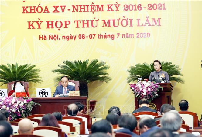 Trong ảnh: Chủ tịch Quốc hội Nguyễn Thị Kim Ngân phát biểu tại Kỳ họp. Ảnh: Trọng Đức - TTXVN