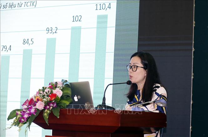 Trong ảnh: Bà Trần Thị Lan Anh, Phó Tổng thư ký Phòng Thương mại và Công nghiệp Việt Nam phát biểu tại Hội thảo. Ảnh: Anh Tuấn – TTXVN