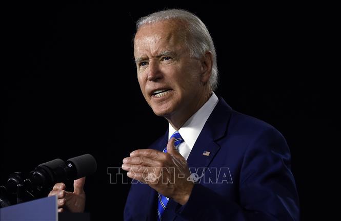 Trong ảnh: Ứng viên tranh cử Tổng thống Mỹ của đảng Dân chủ Joe Biden phát biểu tại một sự kiện ở thành phố Wilmington, bang Delaware ngày 14/7/2020. Ảnh: AFP/TTXVN