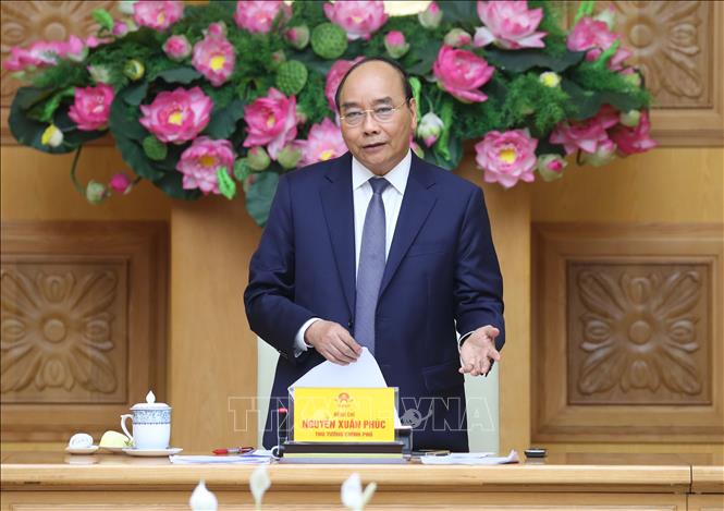 Trong ảnh: Thủ tướng Nguyễn Xuân Phúc phát biểu. Ảnh: Thống Nhất- TTXVN

