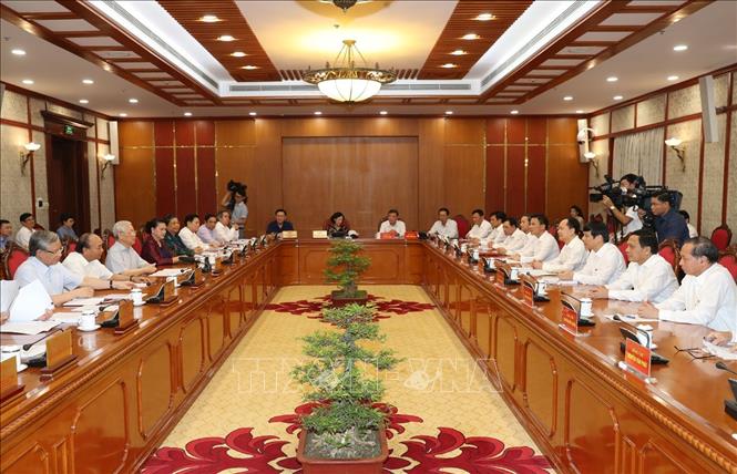 Trong ảnh: Tổng Bí thư, Chủ tịch nước Nguyễn Phú Trọng phát biểu chỉ đạo cuộc họp. Ảnh : Trí Dũng  - TTXVN