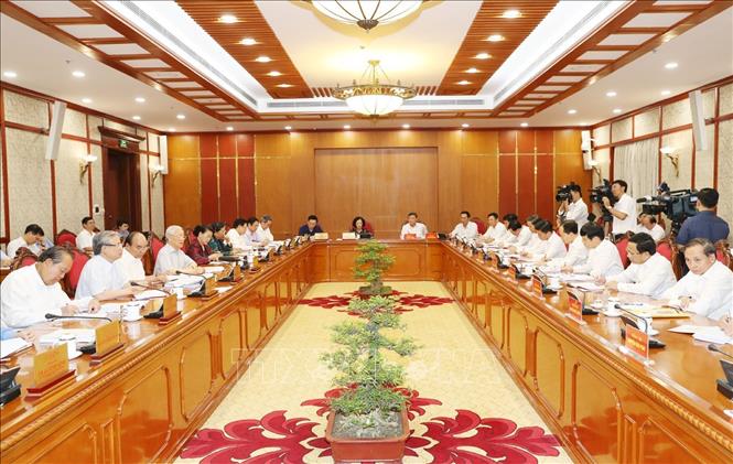 Tổng Bí thư, Chủ tịch nước Nguyễn Phú Trọng phát biểu chỉ đạo cuộc họp. Ảnh : Trí Dũng  - TTXVN