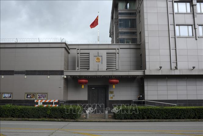 Trong ảnh: Tổng Lãnh sự quán Trung Quốc tại thành phố Houston, Mỹ ngày 22/7/2020. Ảnh: AFP/TTXVN