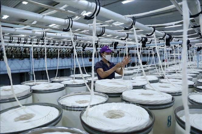 Photo: A production line of the VinaTex Hong Linh Joint Stock Company in the central province of Ha Tinh. VNA Photo: Vũ Sinh