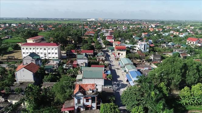 Trong ảnh: Thị xã Kinh Môn nhìn từ trên cao. Ảnh: Mạnh Minh - TTXVN