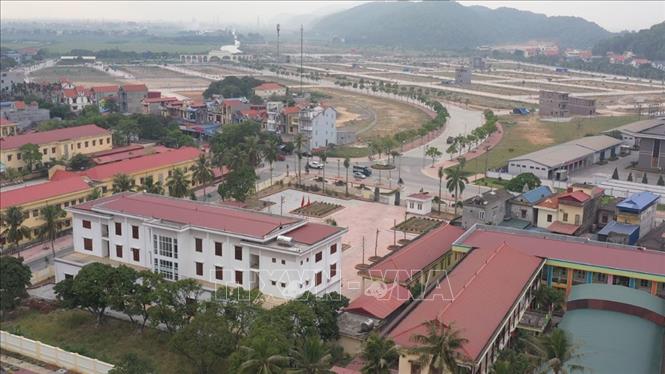 Trong ảnh: Thị xã Kinh Môn nhìn từ trên cao. Ảnh: Mạnh Minh - TTXVN