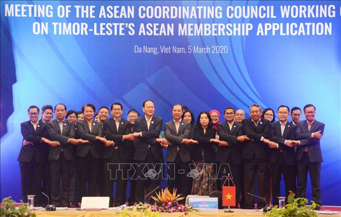 Trong ảnh: Cuộc họp lần thứ 9 Nhóm Công tác Hội đồng Điều phối ASEAN (ACCWG), chiều 5/3/2020, tại Đà Nẵng với sự tham dự của quan chức cao cấp các nước ASEAN thuộc các trụ cột: Chính trị-an ninh, Kinh tế và Văn hóa-xã hội, cùng đại diện Ban thư ký ASEAN. Ảnh: Văn Dũng - TTXVN