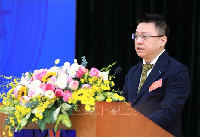 Trong ảnh: Ông Lê Quốc Minh, Phó Tổng giám đốc TTXVN phát biểu tại Đại hội. Ảnh: Thành Đạt - TTXVN
