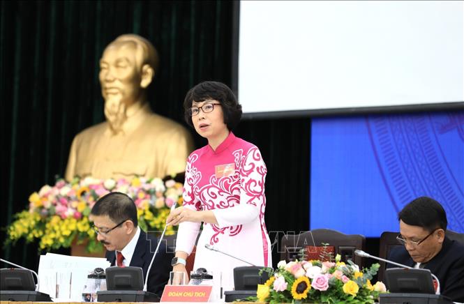 Trong ảnh: Phó Tổng giám đốc TTXVN Vũ Việt Trang phát biểu tại Đại hội. Ảnh: Thành Đạt - TTXVN