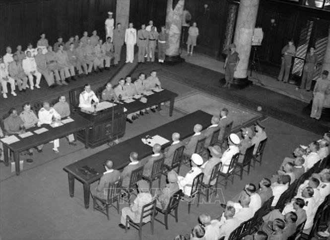 Trong ảnh: Nghi thức tiếp nhận sự đầu hàng của quân Nhật tại Singapore, ngày 12/9/1945. Ảnh: Tư liệu quốc tế/TTXVN phát