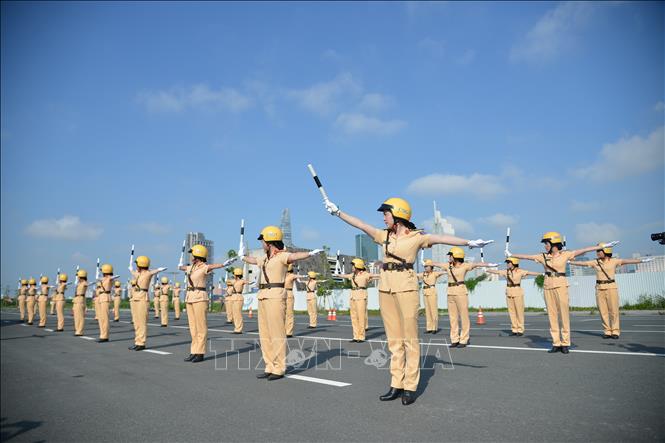Photo: HCM City's police escort debuts on August 25. VNA Photo: Thành Chung